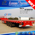 Step wise container 45ft carrier flat deck lowbed semi-trailer tri axles low flatbed truck trailer for sale